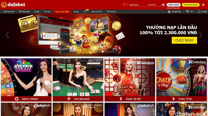 Dafabet Casino: Thưởng 100% lên đến 2.300.000 VNĐ 2